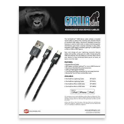 GorillaDrive Cables : Brochure