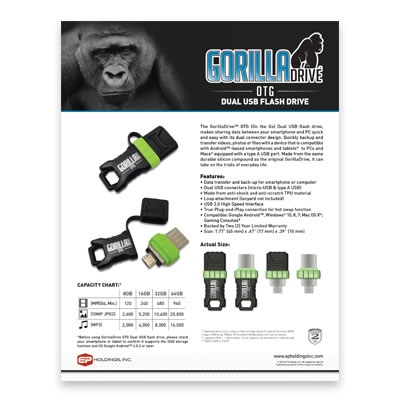 GorillaDrive OTG micro USB : Brochure
