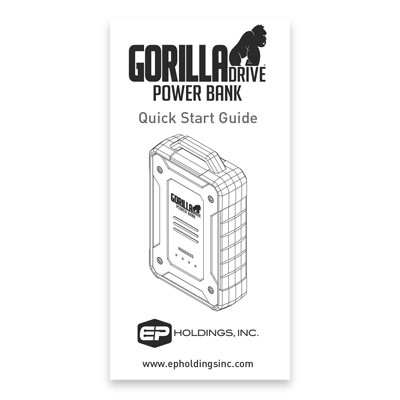GorillaDrive Power Bank : Quick Start Guide