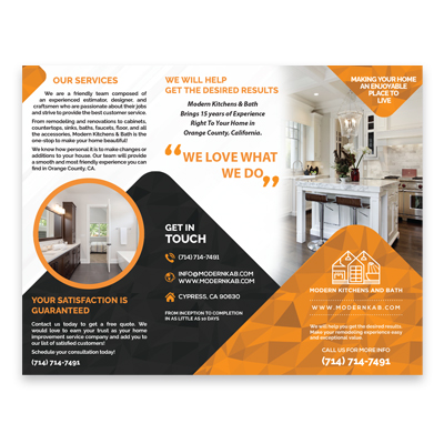 Modern Kitchen and Bath : Trifold Brochure